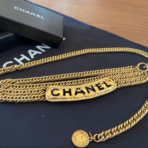 Vintage Chanel Logo Chain Belt 85cm - Picture 4 of 7